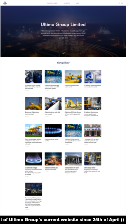 Ozodlik surishtiruvi e’lon qilinishi ortidan Ultimo Group vebsahifasi mana bu ko‘rinishga o‘tdi.