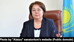 Қаншайым Мұсаеваның "Алатау" балалар санаторийінің директоры болған кезде түскен суреті. Сурет шипажайдың ресми сайтынан алынды.