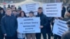 Kazakhstan - A rally at the Independence Monument organized by activist Zhanbolat Mamai and his supporters. Almaty, 16 December 2021